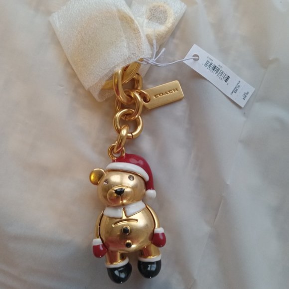 Coach Handbags - New Coach Santa Bear 3D Tote Charm/With Clip.New With Tags